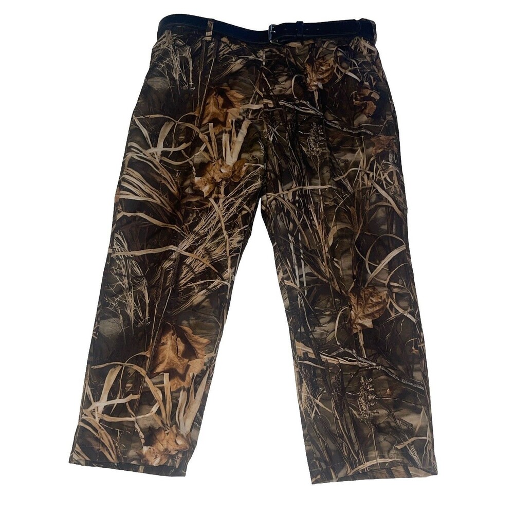 Cabela's Waterproof Pants Size 42 REG 941555 Wetlands Camo Nylon Gore-Tex W/belt